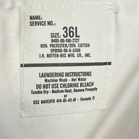 DSCP White US Navy White Trousers by J.H.Rutter-Rex - Picture 7 of 7